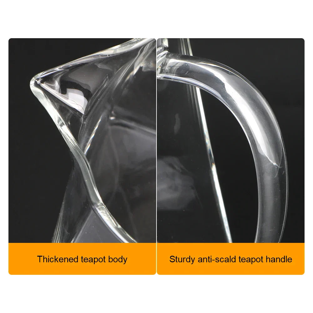 Kalsten | Teavora Glass Teapot with Stainless Steel Infuser | Heat Resistant & Dishwasher Safe | For Loose Tea & Tea Flowers | 550/750/950 ml