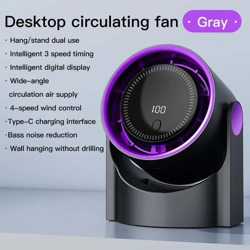 Kalsten | Airiqo Bladeless USB Fan | 100 Levels | Whisper Quiet & Energy Efficient | Portable & Wall Mountable