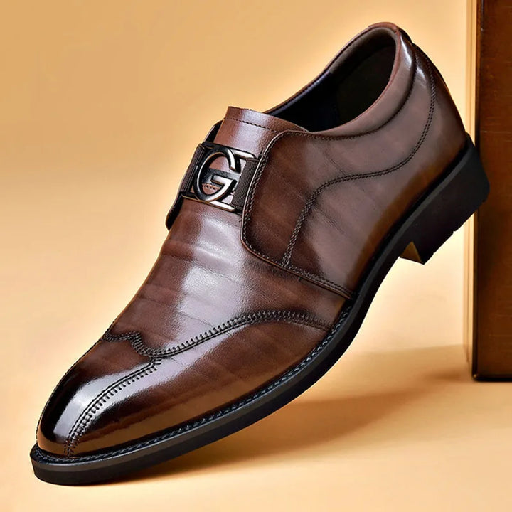 Kalsten | Men's Leather Shoes Stylish Men's Shoes Pointed Oxford Wedding Leather Men's Dress Shoes Gentleman Office Man Shoe