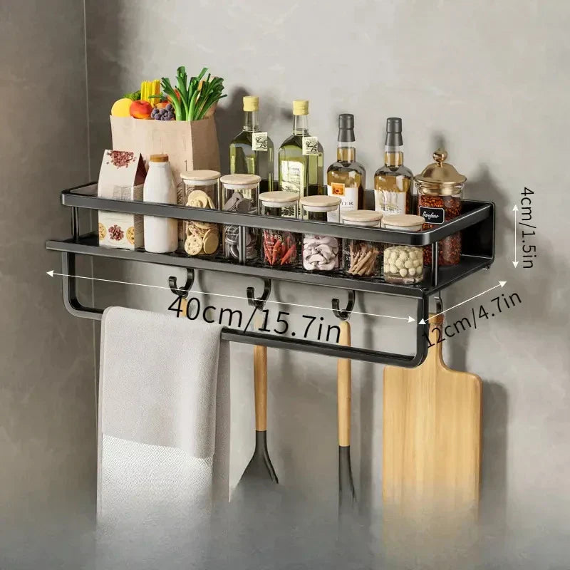 Wall-Mounted Aluminium Kitchen Storage Shelf