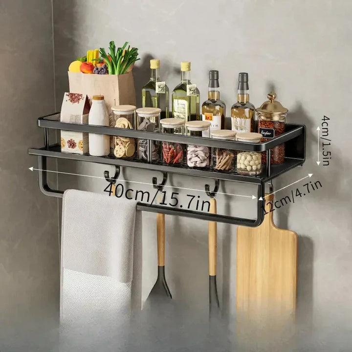 Wall-Mounted Aluminium Kitchen Storage Shelf