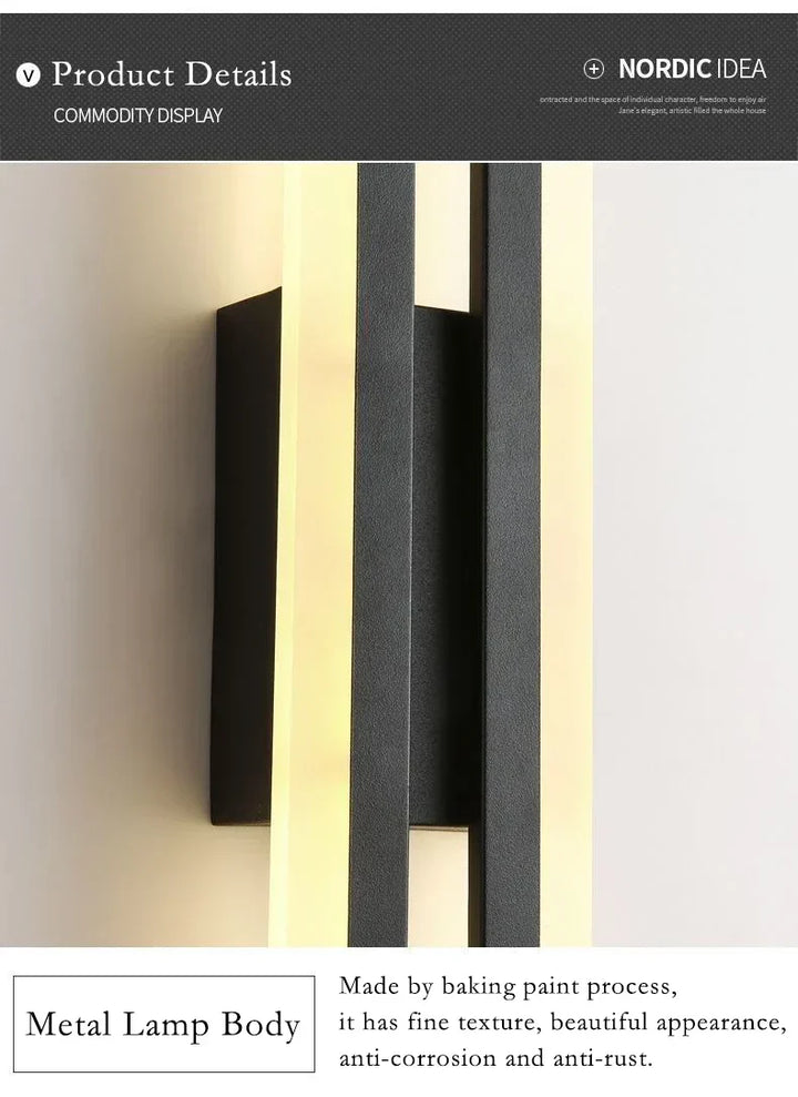 Modern LED Wall Lamp: Black/Gold Acrylic Room Decoration Light | Kalsten