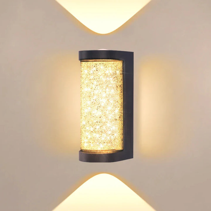 Modern Waterproof LED Outdoor Wall Lamp – Crystal Wall Sconce for Garden, Patio, and Doorway Lighting | Kalsten