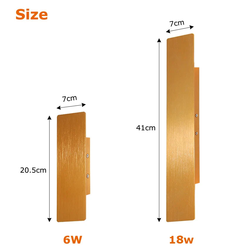 Modern LED Wall Lamp - Rectangular Bedroom Bedside Lights for Minimalist Indoor Lighting | Kalsten