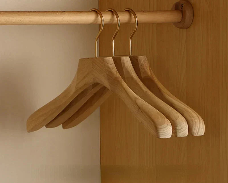 Kalsten | Set of 2 Premium Camphor Wood Hangers with Wide Shoulders for Clothing Organization