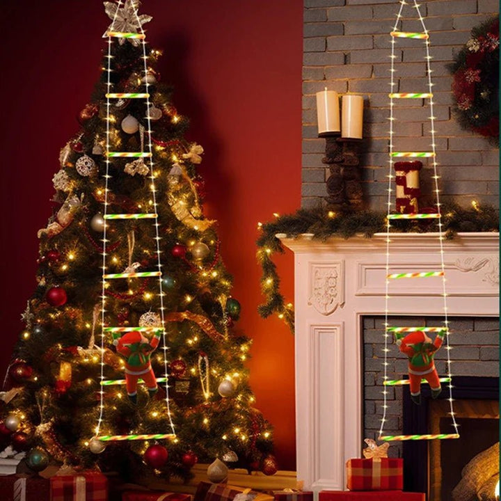Santa Climbing Ladder LED Christmas Decoration