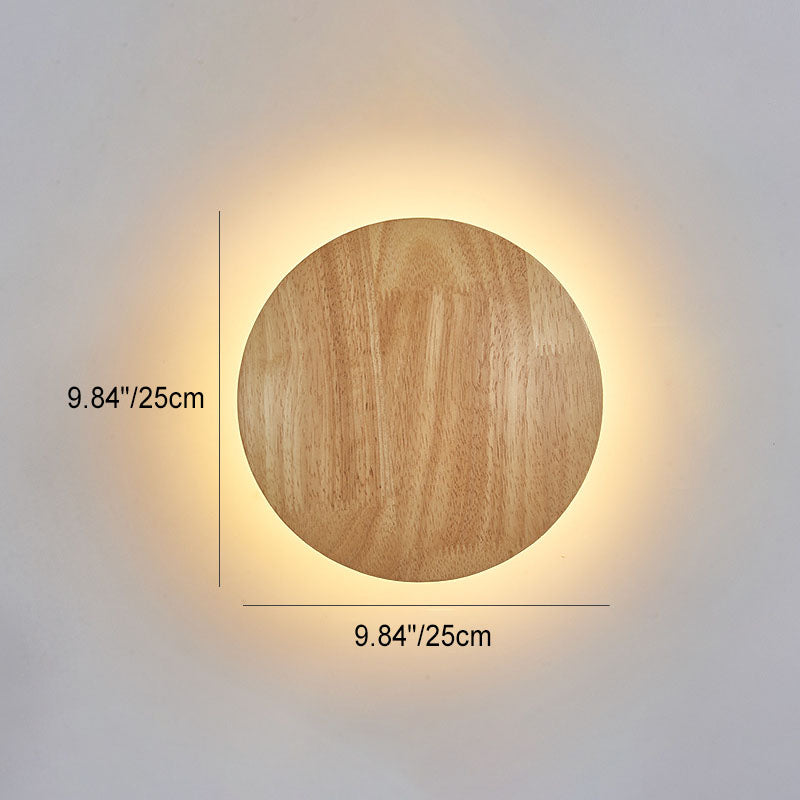 Modern Minimalist Round Irregular Oval Wood LED Wall Light Lamp for Living Room | Kalsten