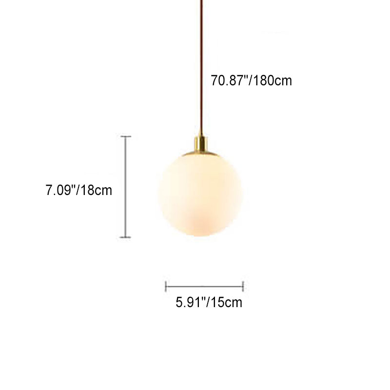Pendant Light Glass 9.8 in Adjustable White Gold Hallway Living Room Bedroom Lighting Fixture Modern Hanging Lamp | Kalsten