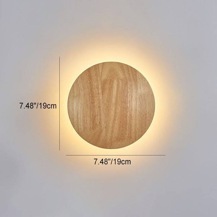 Modern Minimalist Round Irregular Oval Wood LED Wall Light Lamp for Living Room | Kalsten