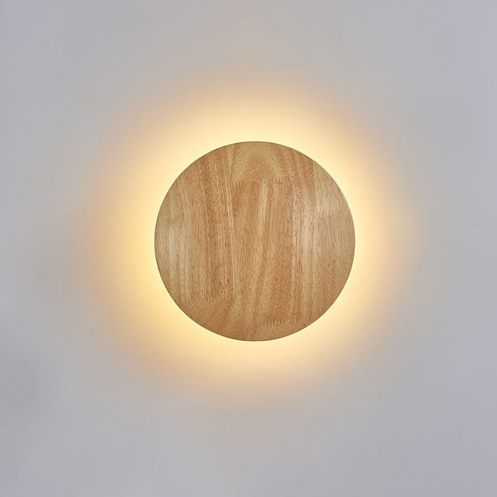 Modern Minimalist Round Irregular Oval Wood LED Wall Light Lamp for Living Room | Kalsten