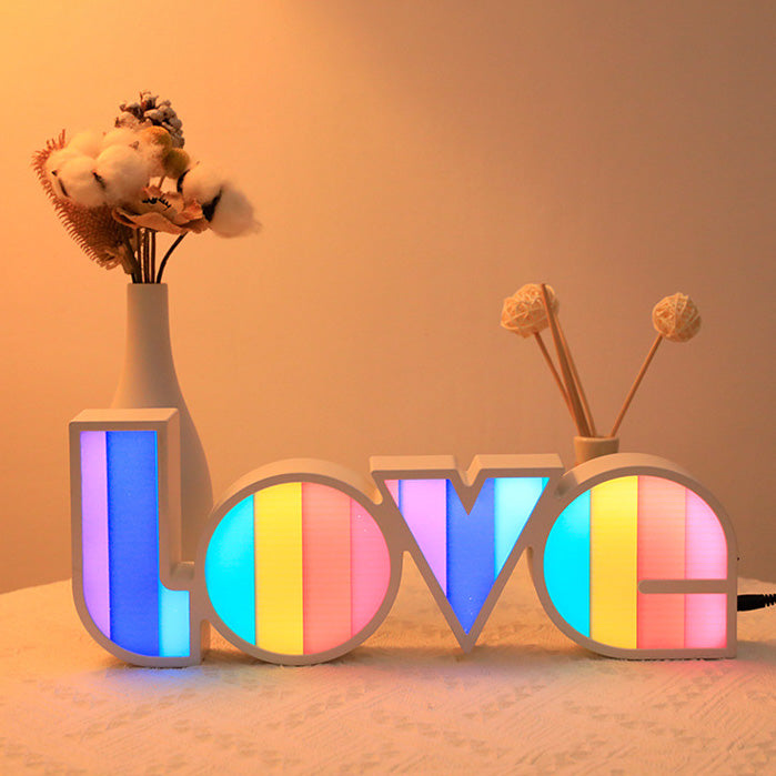 Modern Art Deco waterproof PS LOVE letters LED table lamp for the bedroom | Noxord