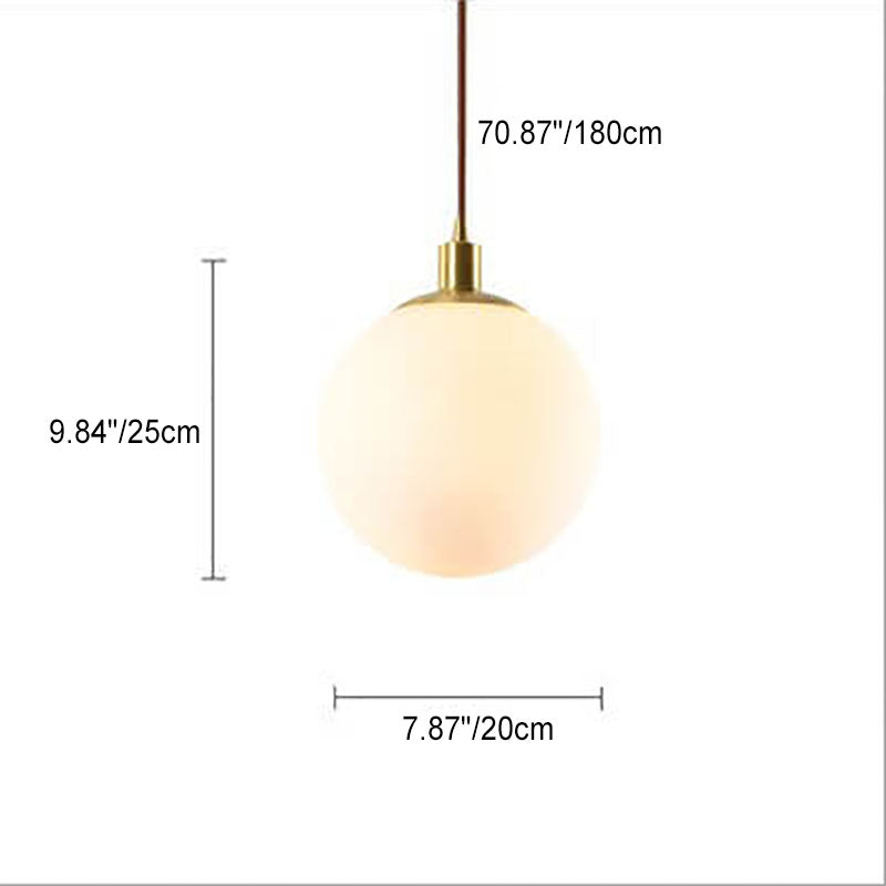 Pendant Light Glass 9.8 in Adjustable White Gold Hallway Living Room Bedroom Lighting Fixture Modern Hanging Lamp | Kalsten