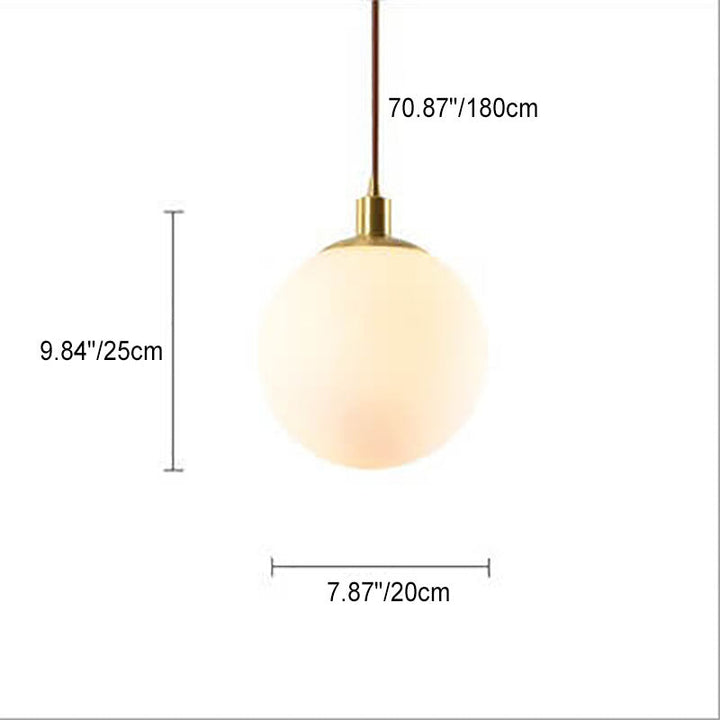 Pendant Light Glass 9.8 in Adjustable White Gold Hallway Living Room Bedroom Lighting Fixture Modern Hanging Lamp | Kalsten
