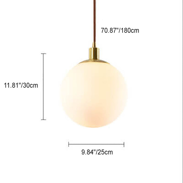 Pendant Light Glass 9.8 in Adjustable White Gold Hallway Living Room Bedroom Lighting Fixture Modern Hanging Lamp | Kalsten