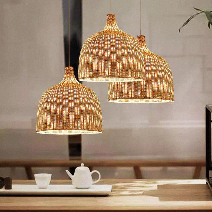 NatureGlow Pendant Lamp - Woven Reed and Bamboo Lighting | Kalsten