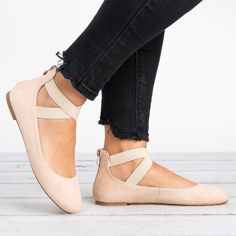 Kalsten | Women Pu Nubuck Flat Casual Ballerina Shoes