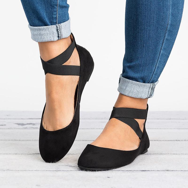 Kalsten | Women Pu Nubuck Flat Casual Ballerina Shoes