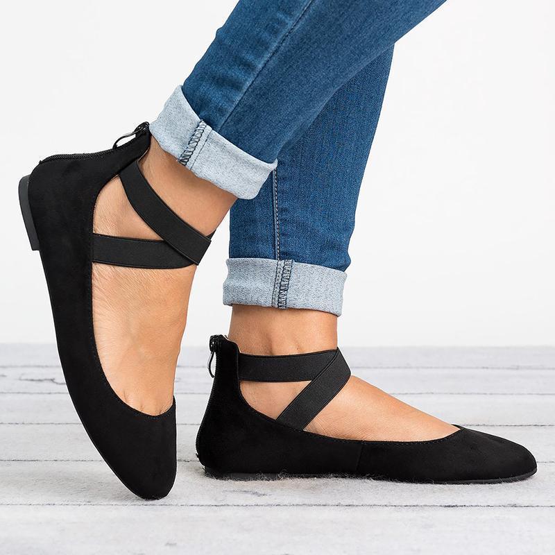Kalsten | Women Pu Nubuck Flat Casual Ballerina Shoes