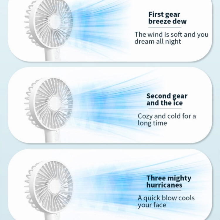 F35 With Hanging Hole Rechargeable Cooling Fan Powerful Handheld Fan 1200mAh Desk Fan(Baby Blue) | Kalsten