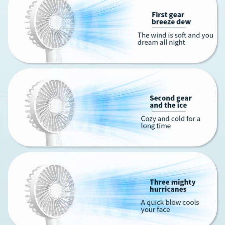 F35 With Hanging Hole Rechargeable Cooling Fan Powerful Handheld Fan 1200mAh Desk Fan(White) | Kalsten