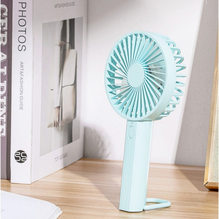 F35 With Hanging Hole Rechargeable Cooling Fan Powerful Handheld Fan 1200mAh Desk Fan(Baby Blue) | Kalsten