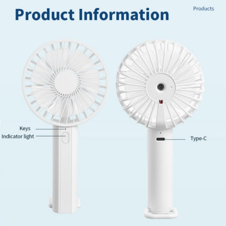 F35 With Hanging Hole Rechargeable Cooling Fan Powerful Handheld Fan 1200mAh Desk Fan(Baby Blue) | Kalsten