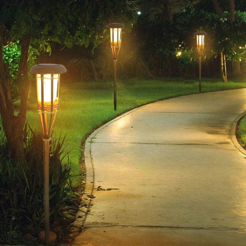Solar Torch Set – 5 Flame-Effect LED Garden Lights