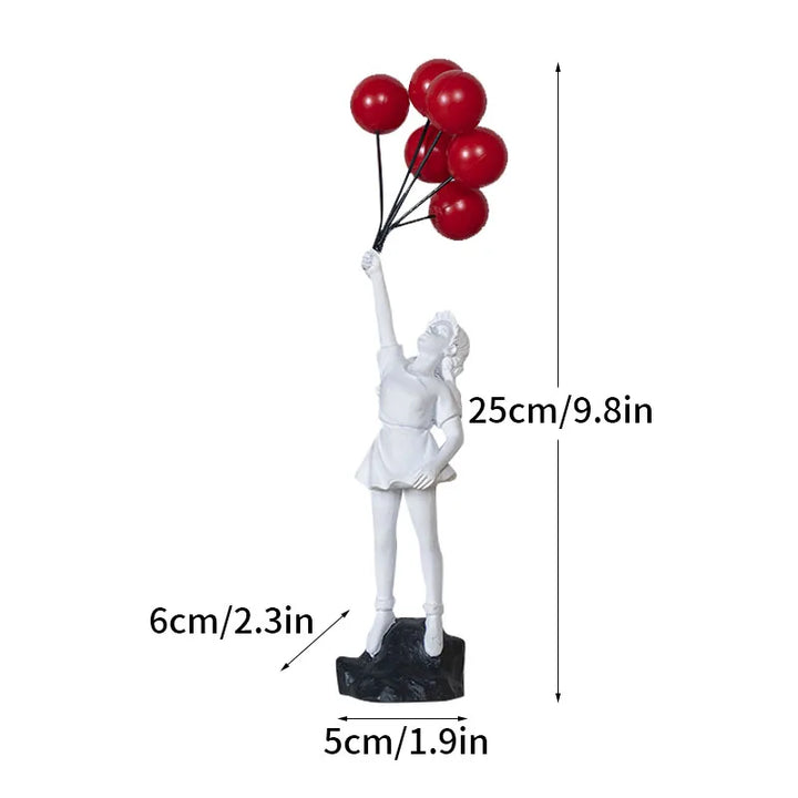 Kalsten | Artify Banksy sculpture collection | Flower thrower & balloon girl | Pop art figures | Modern office & home decoration