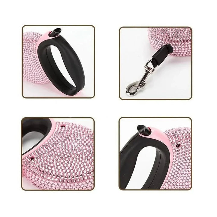 Kalsten | Luxury Retractable Leash with Rhinestones for Small Dogs & Cats