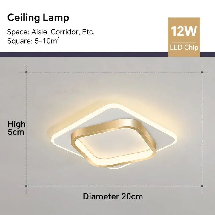 Modern LED Aisle Ceiling Light Chandelier - Indoor Lighting Fixture for Corridor, Stairs, Foyer, Balcony, Bedroom, Bathroom | Kalsten