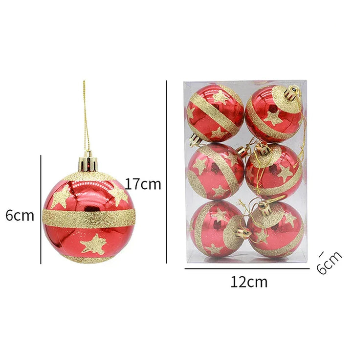 Elegant Snowflake Christmas Baubles Set – High-quality Christmas ornaments in red, white and gold, perfect for festive tree decoration at Christmas | Noxord