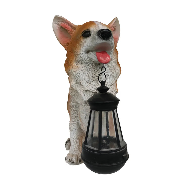 Kalsten | Solar-Powered Outdoor Resin Dog Statue Lamp