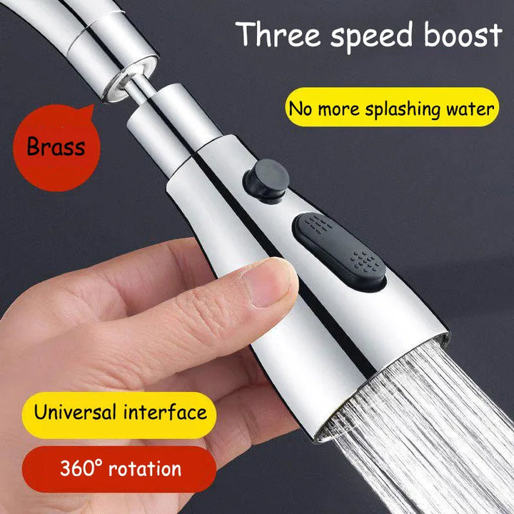 HydroFlex360 – Multifunctional 360°/720° Rotatable Kitchen Faucet Attachment with 3 Spray Types | Kalsten