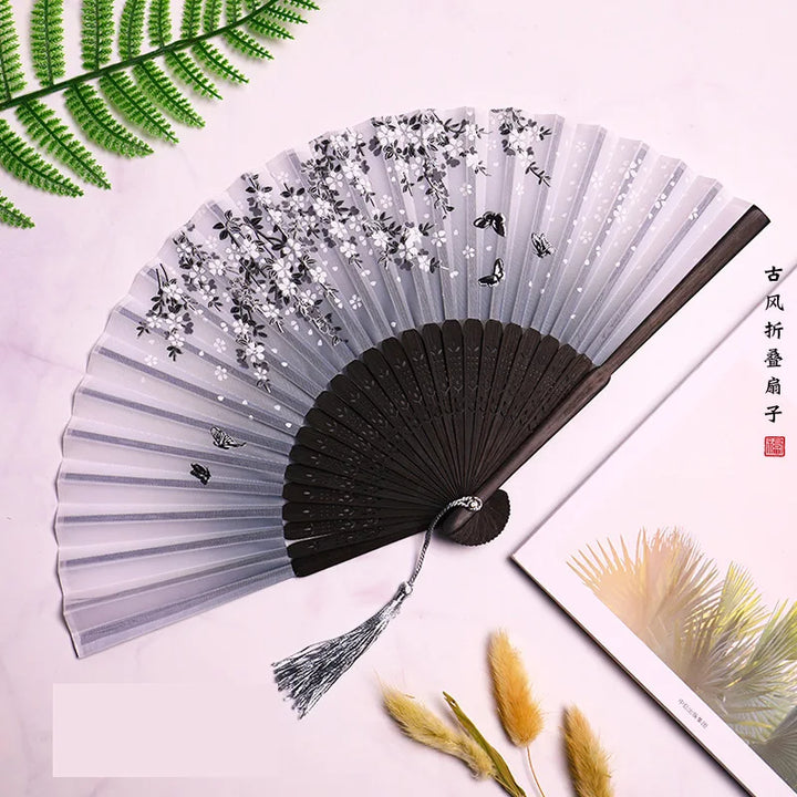 Traditional Japanese Style Floral Hand Fan | Kalsten