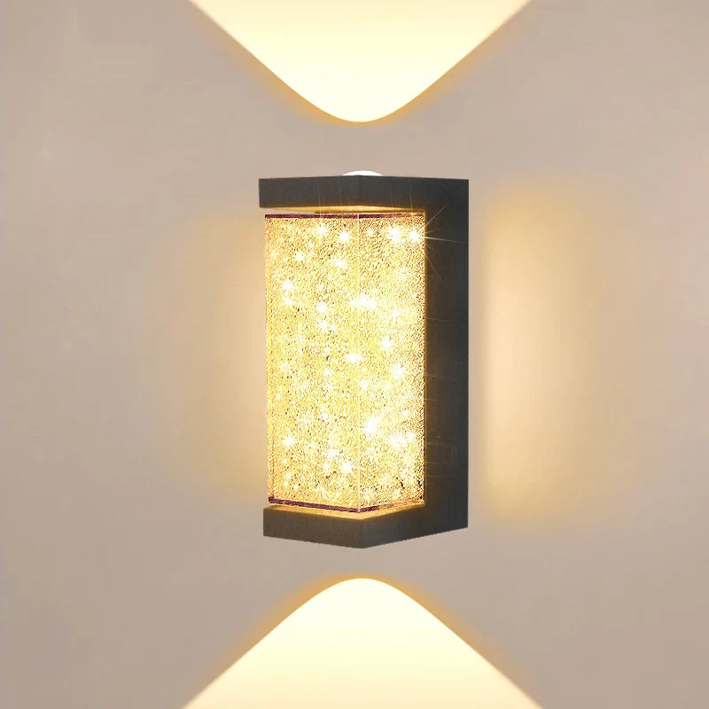 Modern Waterproof LED Outdoor Wall Lamp – Crystal Wall Sconce for Garden, Patio, and Doorway Lighting | Kalsten