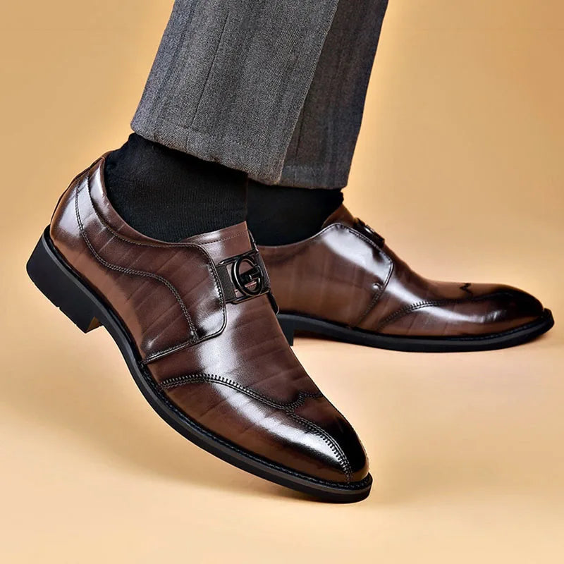Kalsten | Men's Leather Shoes Stylish Men's Shoes Pointed Oxford Wedding Leather Men's Dress Shoes Gentleman Office Man Shoe