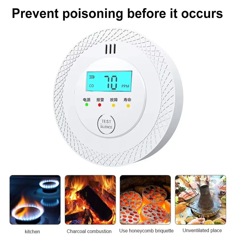 Kalsten | VeiligWoon CO and Smoke Detector – Wireless with LCD Screen and Alarm