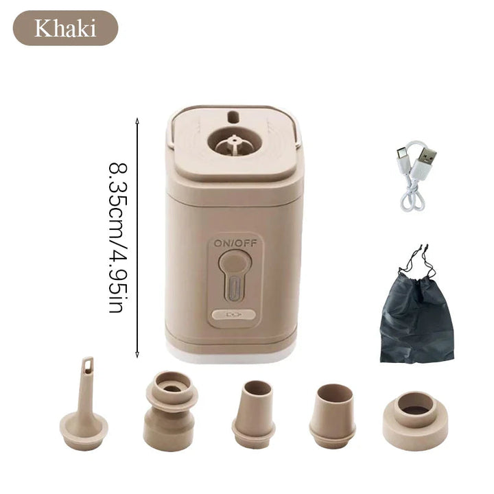 Mini air pump USB-C with 5 nozzles – 200 L/min | Kalsten