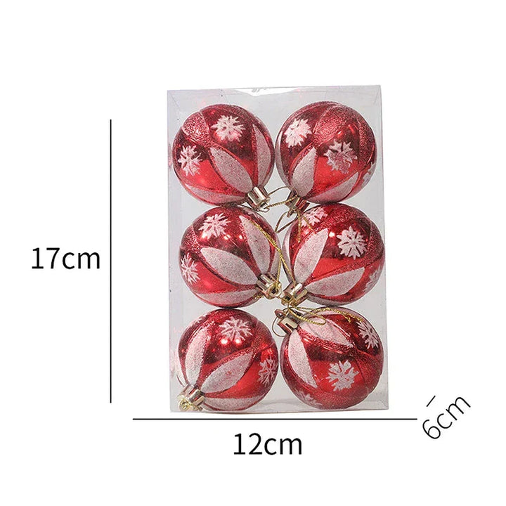 Elegant Snowflake Christmas Baubles Set – High-quality Christmas ornaments in red, white and gold, perfect for festive tree decoration at Christmas | Noxord