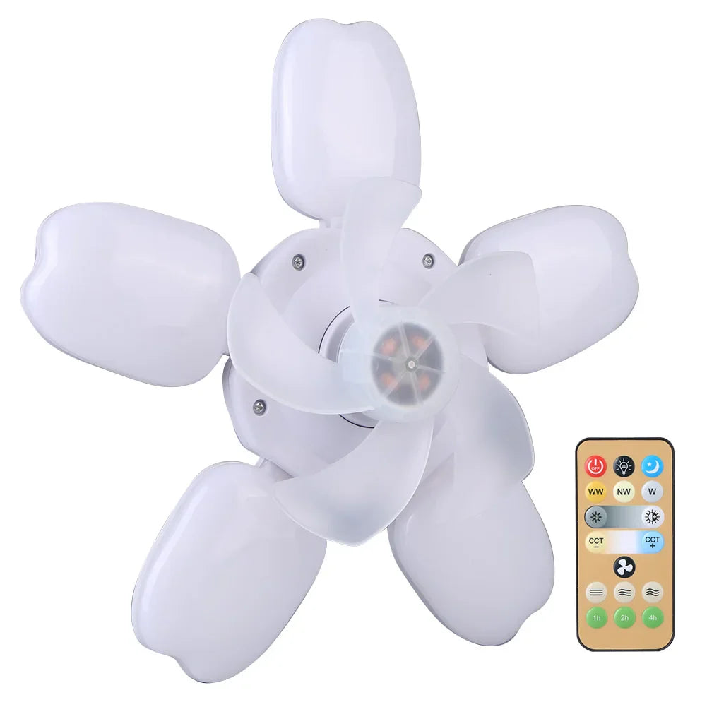 Silent Adjustable Remote Control Ceiling Foldable Fan Lamp | Noxord