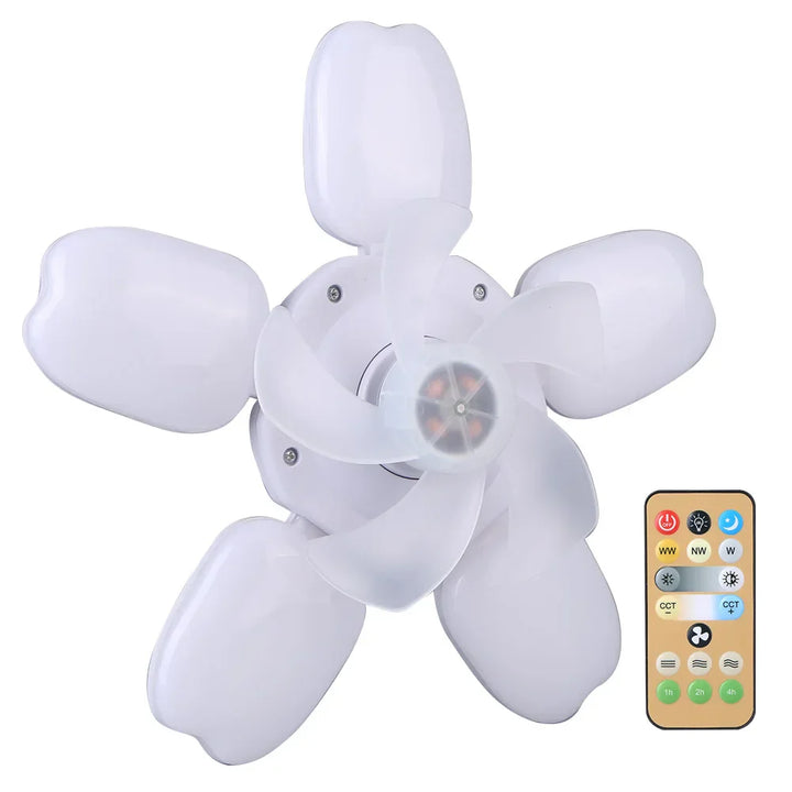 Silent Adjustable Remote Control Ceiling Foldable Fan Lamp | Noxord