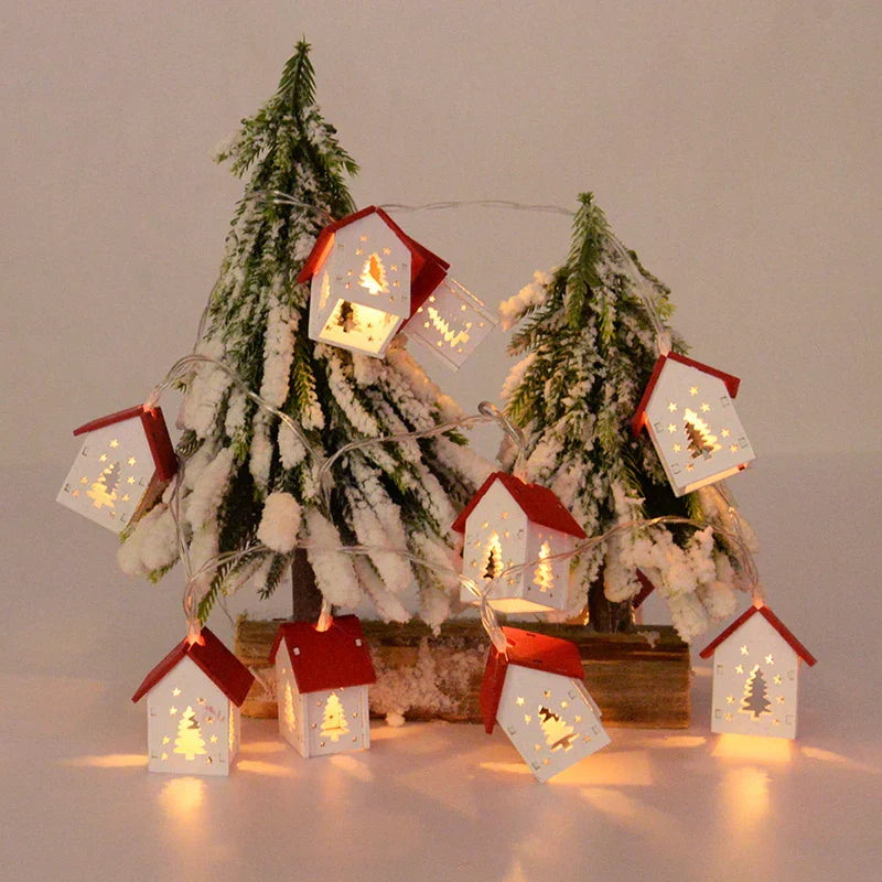 Bright Wooden Christmas Tree Decoration – LED String Lights for Festive Illumination | Kalsten