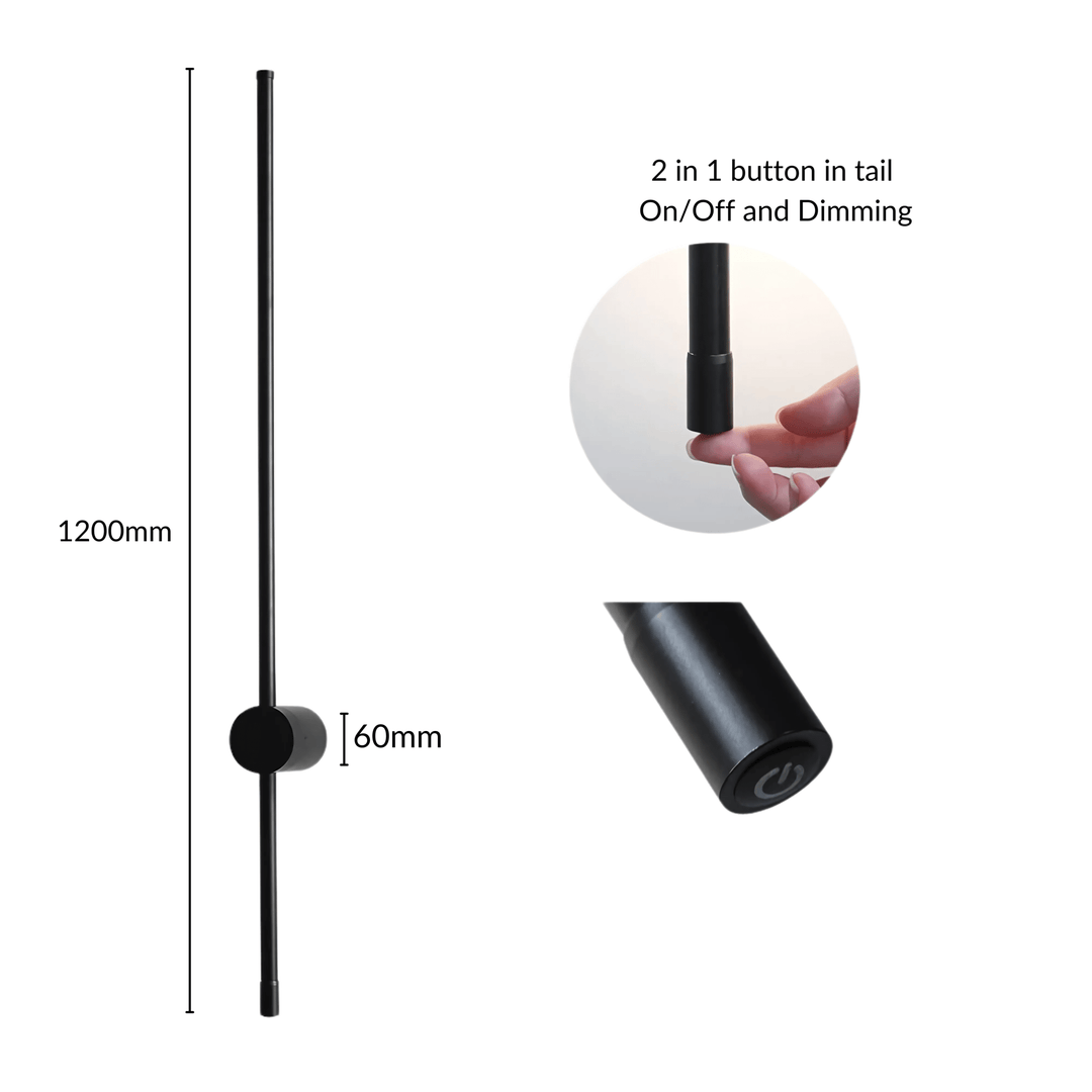 SaberStone | Stylish Black Satin Modern Wall Sconce Light Fixture | Kalsten