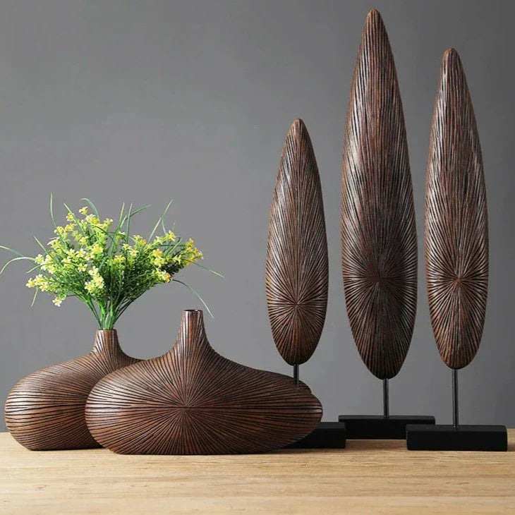 Noxord | ClayAura Sahara Sculptured Vase | Handmade | Modern Decor for Home | Elegant Design