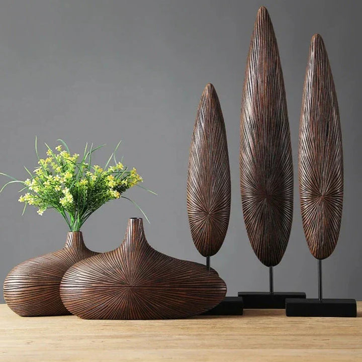 Noxord | ClayAura Sahara Sculptured Vase | Handmade | Modern Decor for Home | Elegant Design