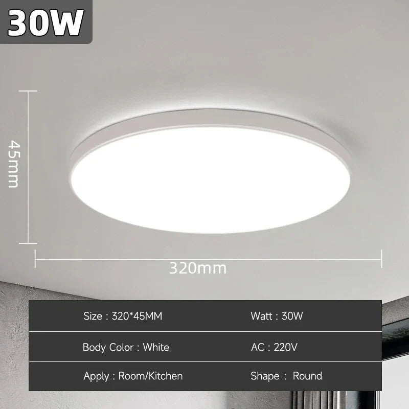 Modern LED Ceiling Lamp – 18W/30W/40W/72W Round Ceiling Light for Living Room, Bedroom, Kitchen, and Bathroom | Kalsten