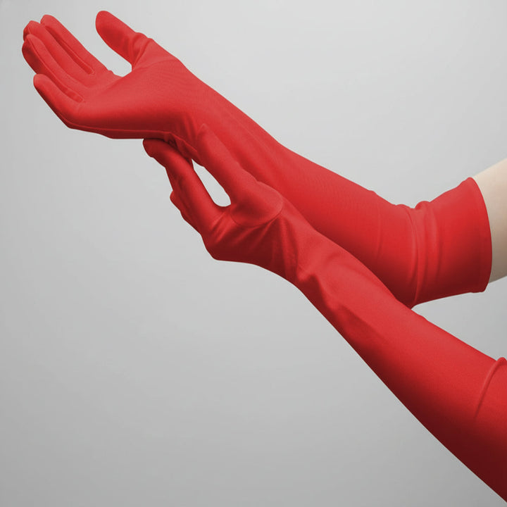 Kalsten | Satin Opera Gloves Women Long Elbow Length Costume