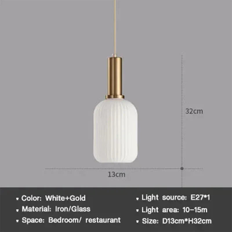 Modern Nordic Glass Pendant Light – Single Head LED Hanging Lamp for Dining Room, Bedroom, Cafe, and Study – White, Green, Cognac & More | Kalsten