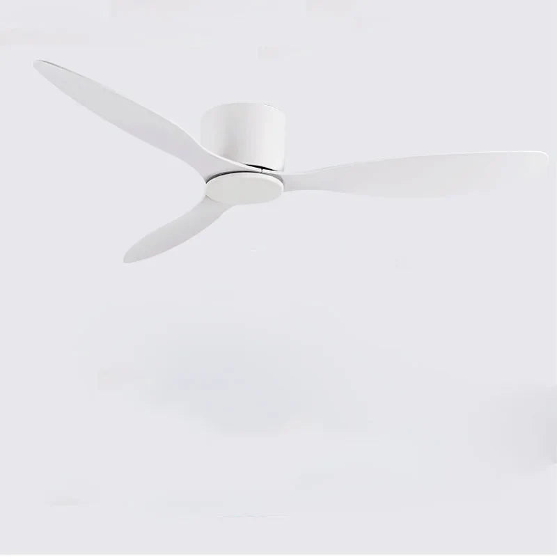 42-52 Inch Ceiling Fans with DC Motor — Remote Control Low Floor Cooling Fans, No Light, White Wood & Black Options | Kalsten