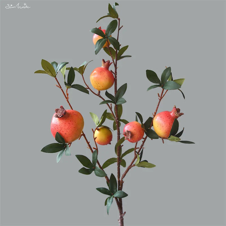 6-Piece Artificial Pomegranate Fruit Branch with Leaves | Kalsten